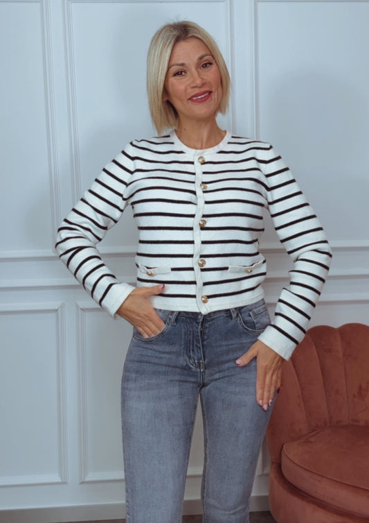 Chaqueta punto de rayas